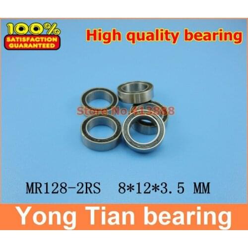 NBZH sale price 500pcs/lot High quality double rubber sealing cover miniature deep groove ball bearing MR128-2RS 8*12*3.5 mm