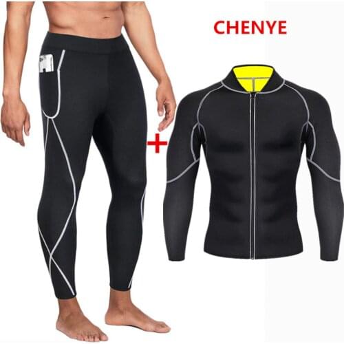 Neoprene Compression Long Shirt Sauna Slimming Pants Body Shaper Underwear men leotard breast man corset losing weight shapewear