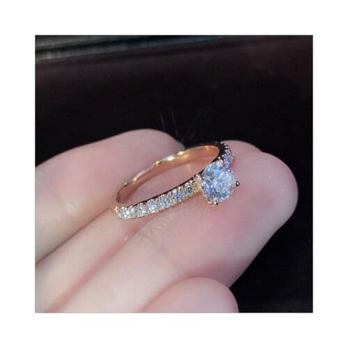 New High Quality Gold Color Rhinestones Inlaid Woman Rings Wedding Gift RING Engagement for Women Freeshipping