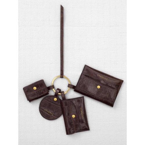 Personality genuine leather bag accessories 4 in 1 set organizer key purse card holder handbag pendant Custom Order Acceptable