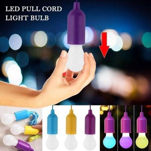 Outdoor Garden Camping Hanging LED Smart Light Bulb Chandelier Portable LED Bulb Light On A Rope Pull Cord Reading Lamp Decor