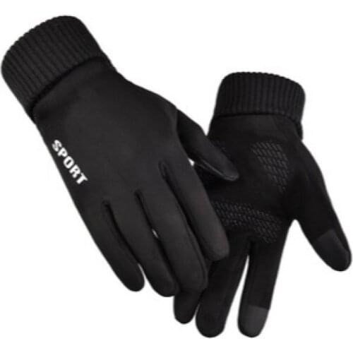 Touch Screen Gloves Mens Winter Warm and Velvet Windproof Waterproof Riding Winter Driving Non-Slip Motorcycle Riding Gloves