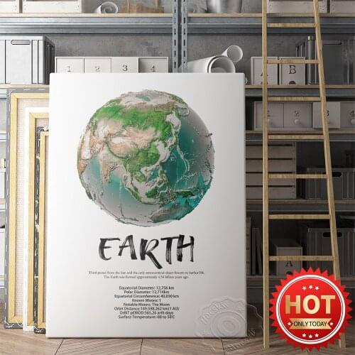 Space Earth Prints Poster, Universe Galaxy Wall Art, Environmental Poster Print Art, Earth Wall Picture, Star Planet Poster