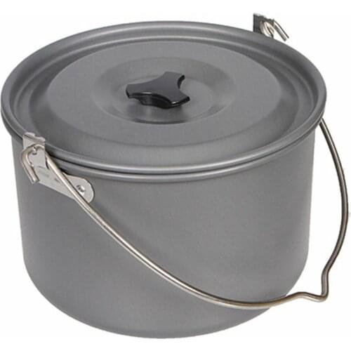 Outdoor Tableware Big Capacity Aluminum Alloy Camping Picnic Hanging Cookware Tableware Pot Cooking Picnic For Campfire Pot