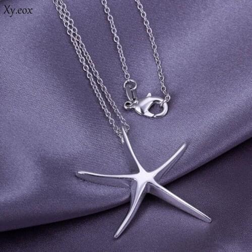 Simple Style Fashion Jewelry Charm Silver Chain Starfish Pendant Necklace