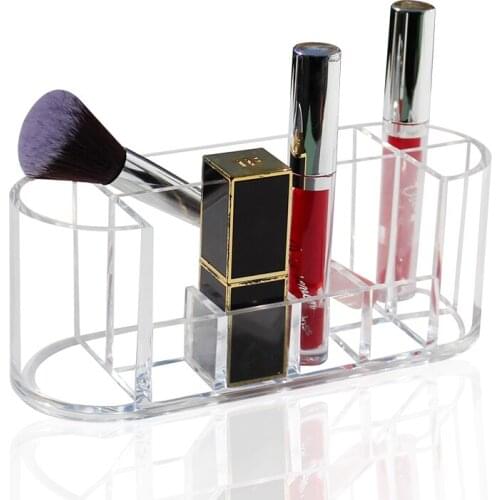 Transparent Plastic Cosmetic Storage Box Makeup Brush Lipstick Cosmetic Organizer Make Up Tools Pen Holder Rack Jewelry Display