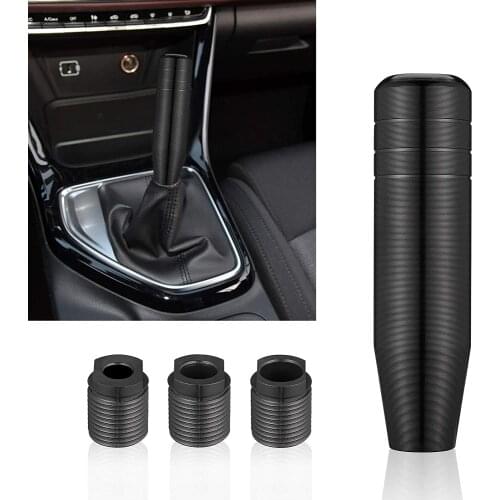 Aluminum alloy car shift head gear lever shifter knob M8 M10 M12 screw car universal manual transmission (black)