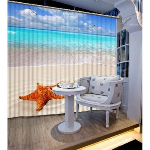 Beach curtains Curtains purple lilac Luxury Blackout 3D Curtains For Living Room office Bedroom curtain