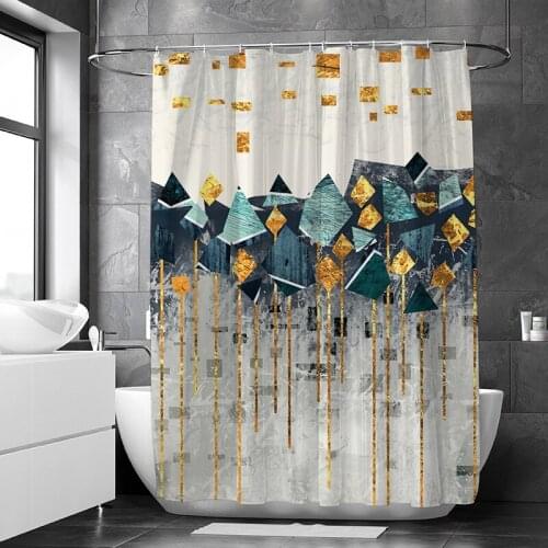 Modern Printed Shower Curtain 3D Waterproof Bathroom Curatins With Hooks Mildew Prooof Durable Bath Screens Bathroom Accessories