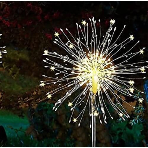 120 LED Firework String Lights 8 Mode Explosion Star Copper Silver Wire Fairy Light Decoration Lamp Remote Control String Light