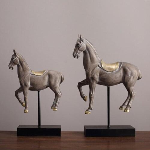 Chinese Style Horse Ornaments Resin Crafts Living Room Home Decorations Horse to Success Entrance TV Cabinet Furnishings