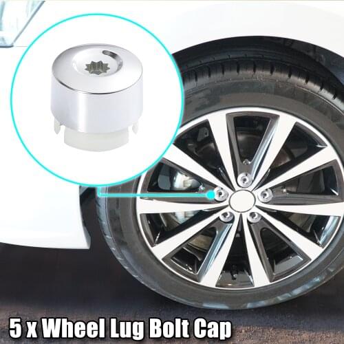 Uxcell 5pcs Plastic Car Wheel Lug Nuts Bolt Cap Cover for Volkswagen Touareg 2004-2016 7L6601173A