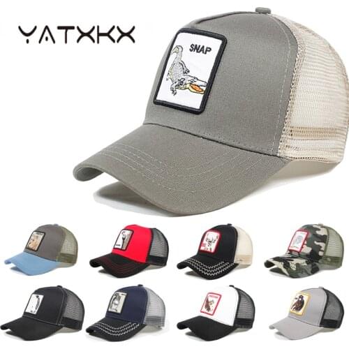 [YaTxKx] Sun Hats Embroidery Animal Baseball Cap Anime Trucker Hats For Men Caps For Women Dad Hat Net Snapback Casquette Bone