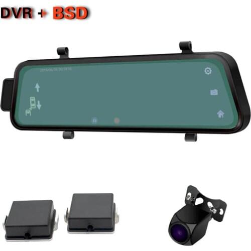 Full HD Touch Screen Car DVR Rear View Mirror black box BSM BSD Blind Spot mirror