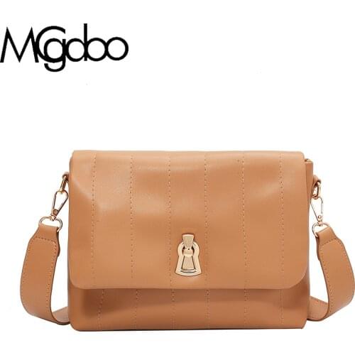 Mgcdoo Women Pu Leather Shoulder Cross Body Bag Large Retro Solid Color Ladies Handbags High Quality Messenger Bags for Female