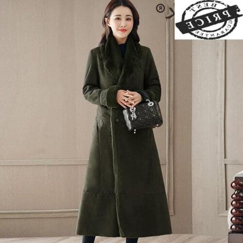 Winter Female Fur Jacket + Fur Collar Fashion Faux Fur Coat Women 2021 Korean Thick Warm Vintage Long Coat Hiver TFa1103