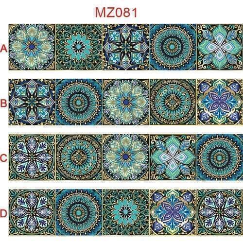 10/15/20/30cm Retro Pattern Tile Floor Sticker PVC Bathroom Kitchen Waterproof Wall Stickers Home Decor TV Sofa Wall Art Mural