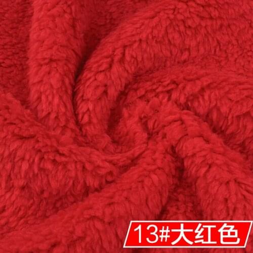 13# red 1 meter Berber Fleece Fabric camoFleece Shu Velveteen for DIY toys sleepcoat pajamas nighty bedgown material
