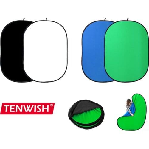 TENWISH 100*150cm / 200*150cm 2in1 Collapsible Chromakey Background Backdrop Studio Screen Cloth Background Oval Reflector