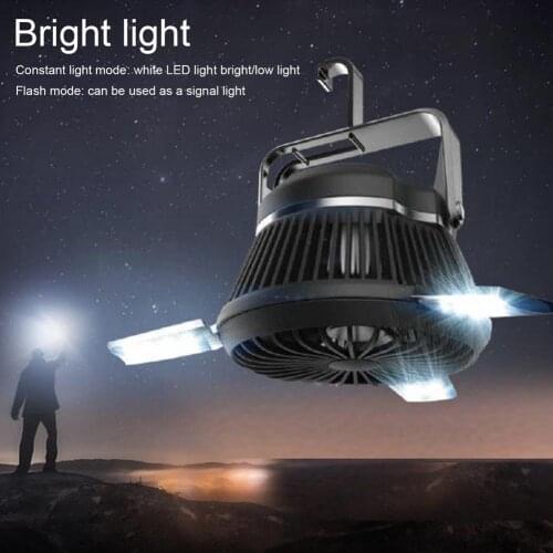 2 In 1 USB Output Port Adjustable Solar Camping Fan Portable LED Camping Ceiling Fan Phone Charger With Hanging Hook Outdoor