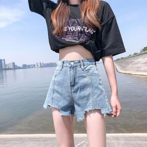 2021 New Fit High Quality Tide Denim Female Pants Summer Plus Size Womens solid color Loose Mom Shorts Jeans Streetwea Casual