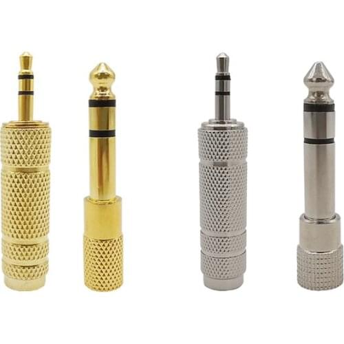5Pairs 6.35mm to 3.5mm Stereo Audio Headphone Plug Jack Connectors Silver & Gold Male to Female AUX Converter Amplifier Adapter
