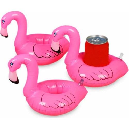 YUYU 5pcs Mini Flamingo pool float Drink Holder Can Inflatable Floating Swimming Pool Bathing Beach Pool Party Kid pool Toy