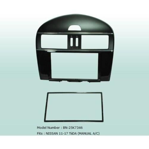 Car Fascias 2 Din Radio Audio Panel Frame Dash Kit For Nissan Tiida Manual Air Conditioning 2011 2012 2013 2014 2015 2016 2017