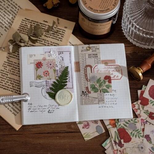 Free shipping 56boxes Oil painting ins wind tulip dandelion Decorative Stickers Scrapbooking DIY Diary Stationery