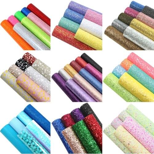 20*33cm Glitter Metalic Iridescent Faux Synthetic Leather Set Fabric For Bows Leather Crafts DIY Handmade Material,1Yc19737