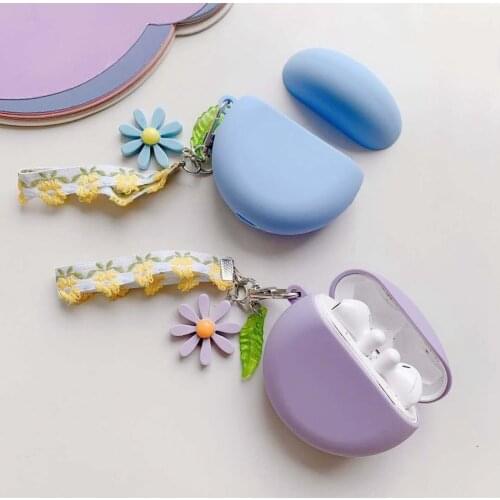 For huawei freebuds 3 Case fashion with colorful flower Keychain Silicone Earphone Cover for huawei freebuds3 3 PRO Cover