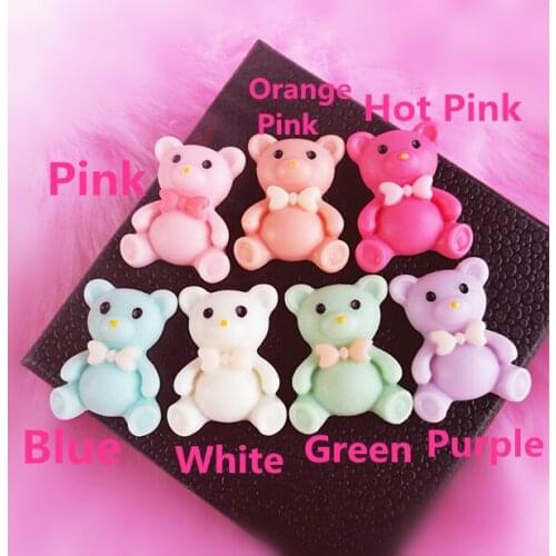 20pcs/ lot Min.$15(Mixed Order) Cell Phone Case Resin Cream Bear Decoration Colour Lovely Charms