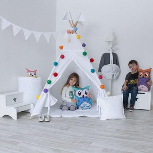 Pure white Childrens tent baby toy house Children play tent Cotton tents Baby dollhouse teepee house