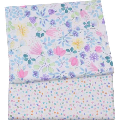 Printed Floral Dot 100% Cotton Fabric For Kids, DIY Bedding Textile Fabric,Sewing Quilting Fat Quarters Material For Baby&Child