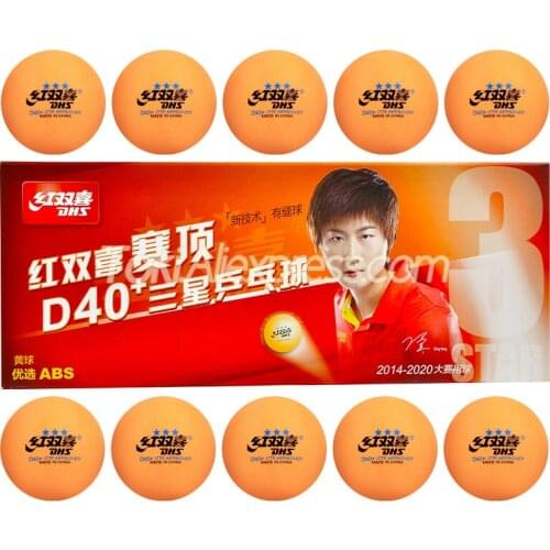DHS 3-Star Table Tennis Ball D40+ Orange Plastic Poly Original DHS 3 STAR Yellow Ping Pong Balls