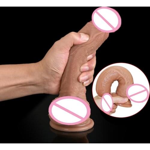 Double Layer Silicone Big Dildo Sucker Surreal Man-Made Penis Vagina Anal Stimulator Female Masturbation Cock Gay Sex Sex Toy