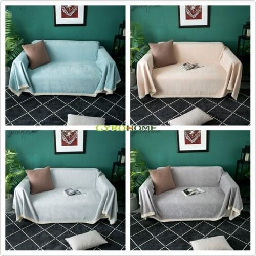 GY4084 Chenille Solid Color Geometry Deer Blanket Sofa Decorative Slipcover Stitching Blanket Rug