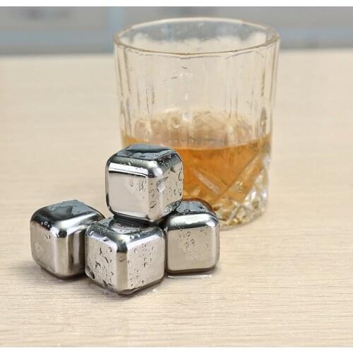 304 Stainless Steel Whiskey Wine Beer Stones Rock Ice Stone Bar Christmas Gift Cooler Cube Ellipsoid Sphere Diamond Heart-shaped