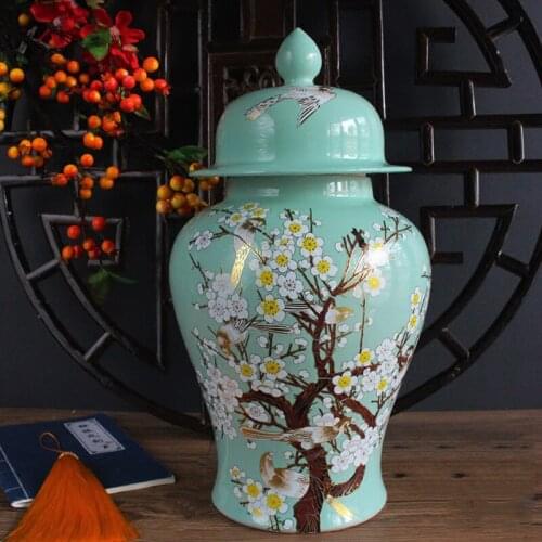 Jingdezhen Ceramics temple jar Hand Painted Ceramic Vase Decoration Large Chinese porcelain Ginger jar