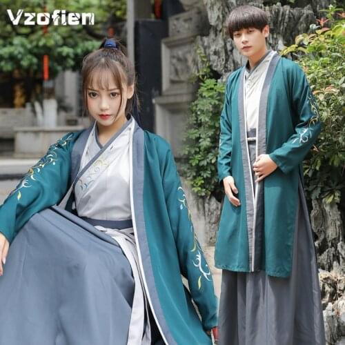 Chinese Ancient Traditional CP Hanfu Costume Guzheng Tea Art Hanfu Dress Costumes Tang Suit Emboridery Long Robe Vintage Hanfu