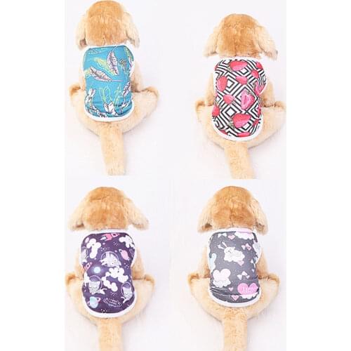 Pet Dog Clothes Cute Puppy Costume Cartoon Colorful Clothing For Small Dogs Shirt Vest Summer Breathable Casual Vests
