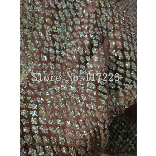 Good looking glitter french net lace fabric glued glitter african Tulle lace JRB-3270 for women party dress
