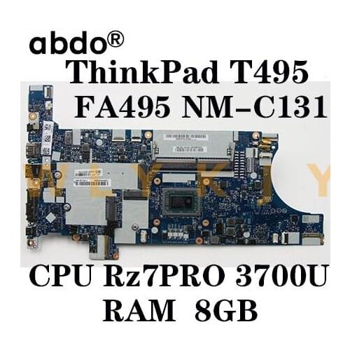 For Lenovo ThinkPad T495 notebook motherboard FA495 NM-C131 CPU Rz7PRO 3700U RAM 8GB tested 100% working FRU 02DM040