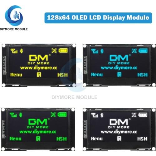 2.4" 2.42 inch 128x64 OLED LCD Display Module SSD1309 12864 7 Pin SPI/IIC I2C Serial Interface for Arduino R3 C51