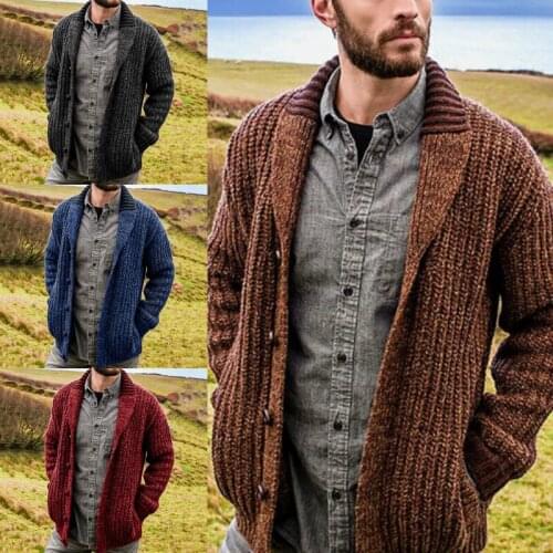 2021 autumn and winter new mens cardigan single breasted sweater top European and American sweater