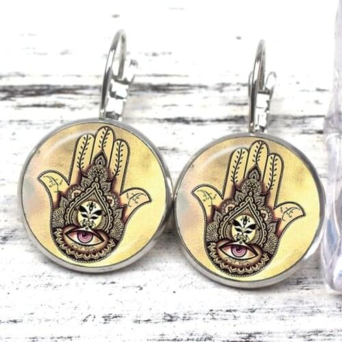 New Retro Divine Geometry Antahkarana Symbol Earrings Pendant Stud Earring Female Men Chakra Pendant Meditation Jewelry Souvenir