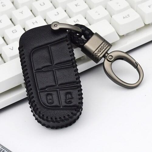 New Leather Car Keychain Key Case Cover For Dodge Journey Chrysler 300C For Jeep Grand Cherokee Compass Patriot Car Key Shell
