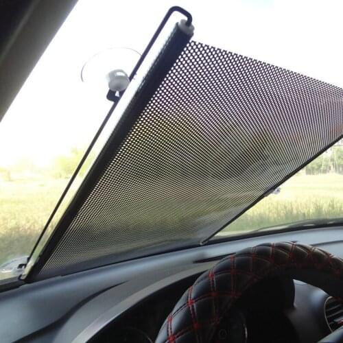 Car Front Windshield Rollback Sun Shade Window Screen Cover Auto Window Foils & Solar Protection Black 125cm x 50cm