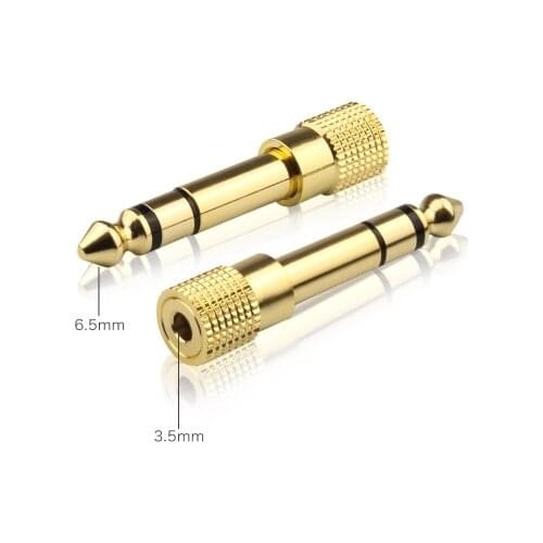 6.5MM Male to 3.5MM Female Jack Plug Audio Headset Microphone Guitar Recording Adapter 6.5 3.5 Converter Aux Cable Gold Plated