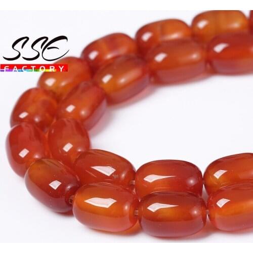 Free Shipping Natural Red Agates Drum Barrel Shape Bead Natural Stone Bead Unique Design GEM Jewelry Accessory Rice Shape Agates